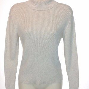 Talbots Beige Cotton Turtleneck Sweater - Petite S